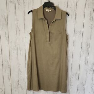 🥳Cotton Bleu Linen Blend Dress | Sleeveless Shift Dress | Pockets | Size S